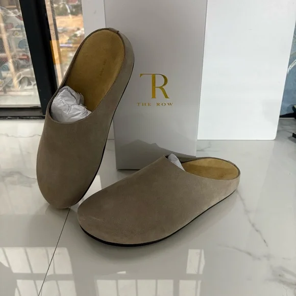 The Row Taupe Suede Slip-On Mules - Picture 3 of 5
